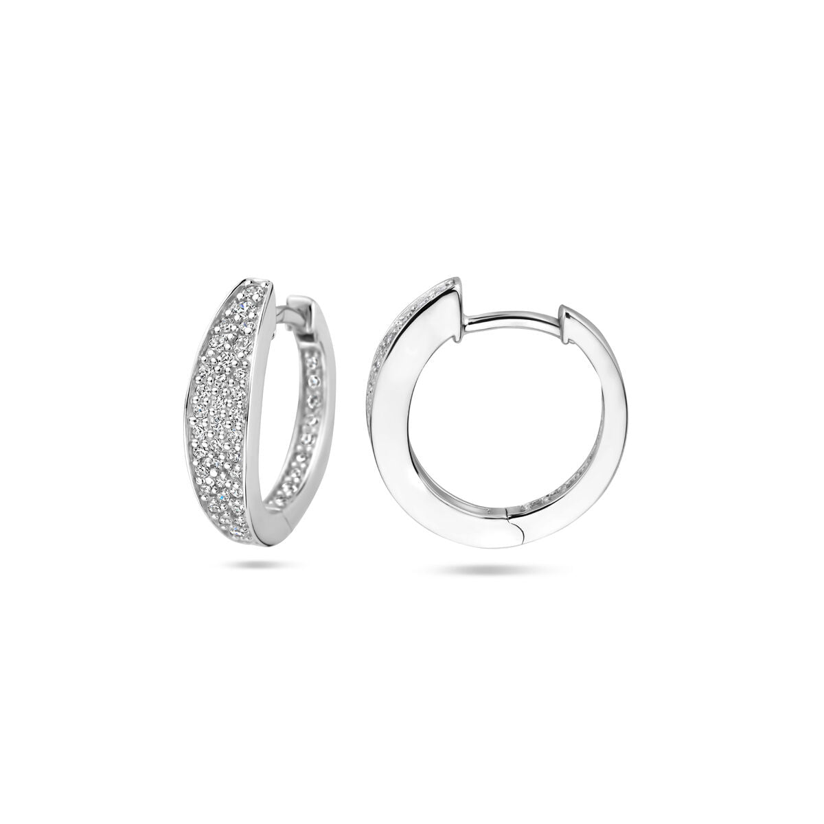 aros de circonita 16 mm plata rodiado