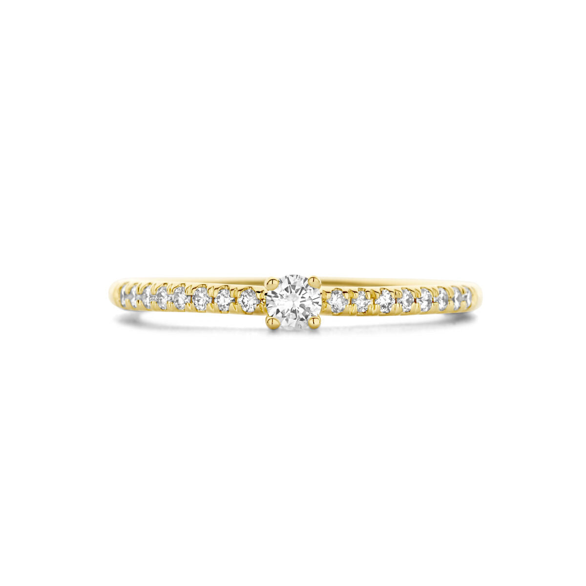 anillo de compromiso diamante 0.25ct h si oro amarillo 14K