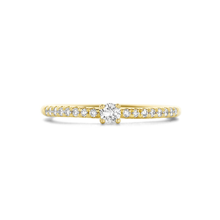 aanzoeksring diamant 0.25ct h si 14K geelgoud
