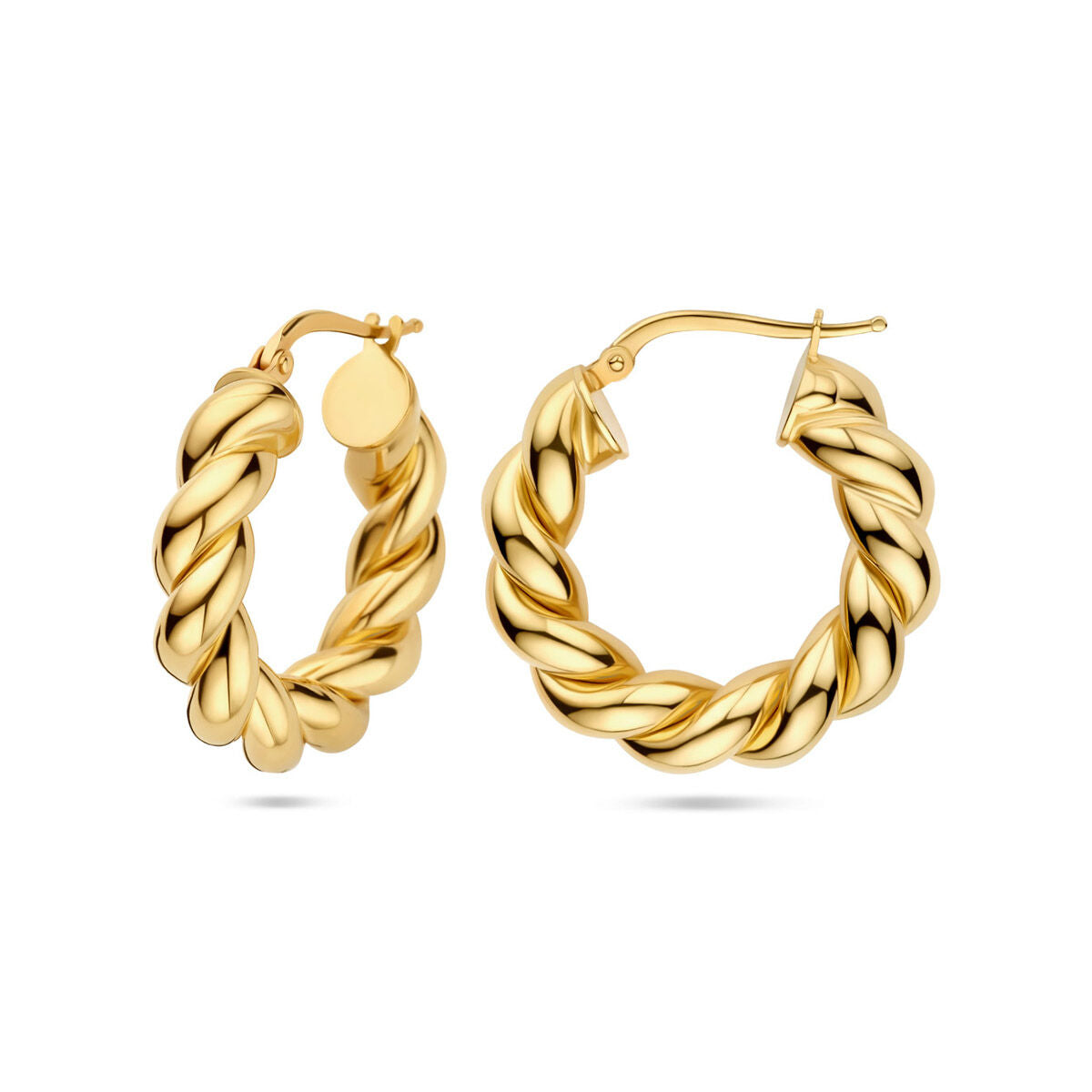 aros retorcidos 1 micrón plata chapado en oro amarillo