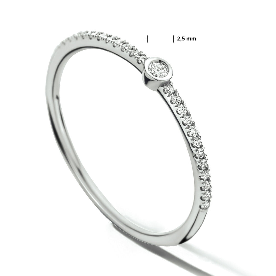 ring diamant 0.115ct h si 14K witgoud