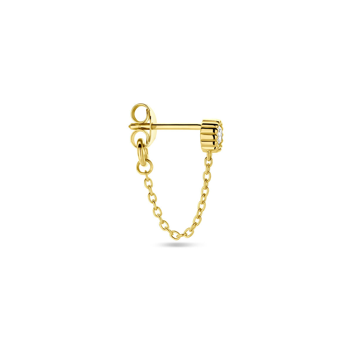 pendientes de botón de zirconia 1 micrón plata chapado en oro amarillo