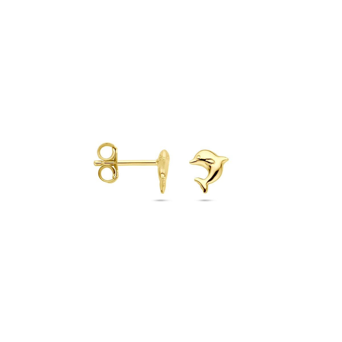 pendientes de botón delfín 7 mm 14K oro amarillo