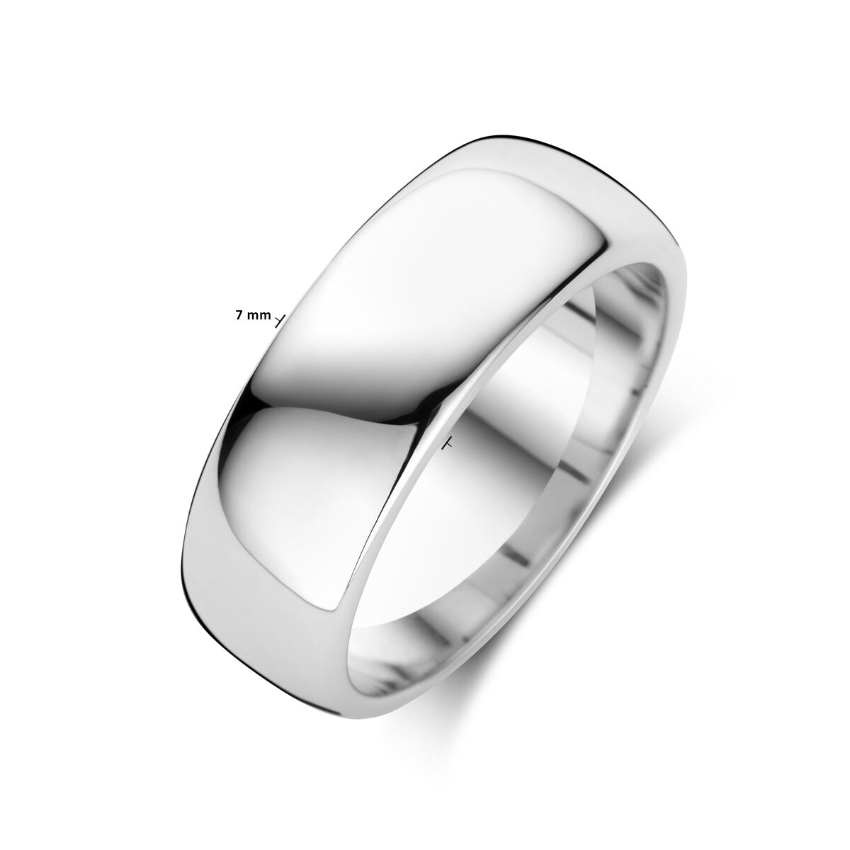 ring 7 mm zilver gerhodineerd
