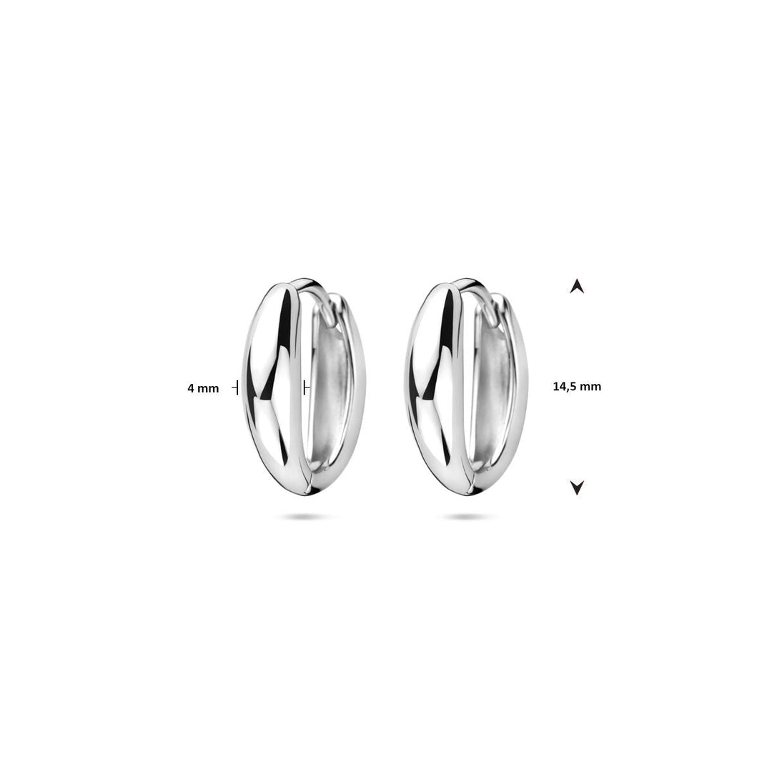 klapoorringen 14,5 mm zilver gerhodineerd
