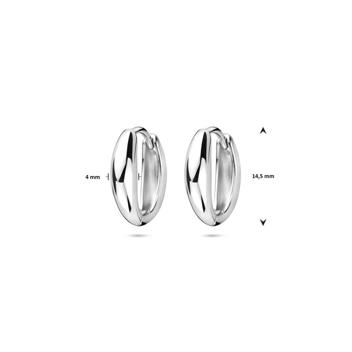 klapoorringen 14,5 mm zilver gerhodineerd