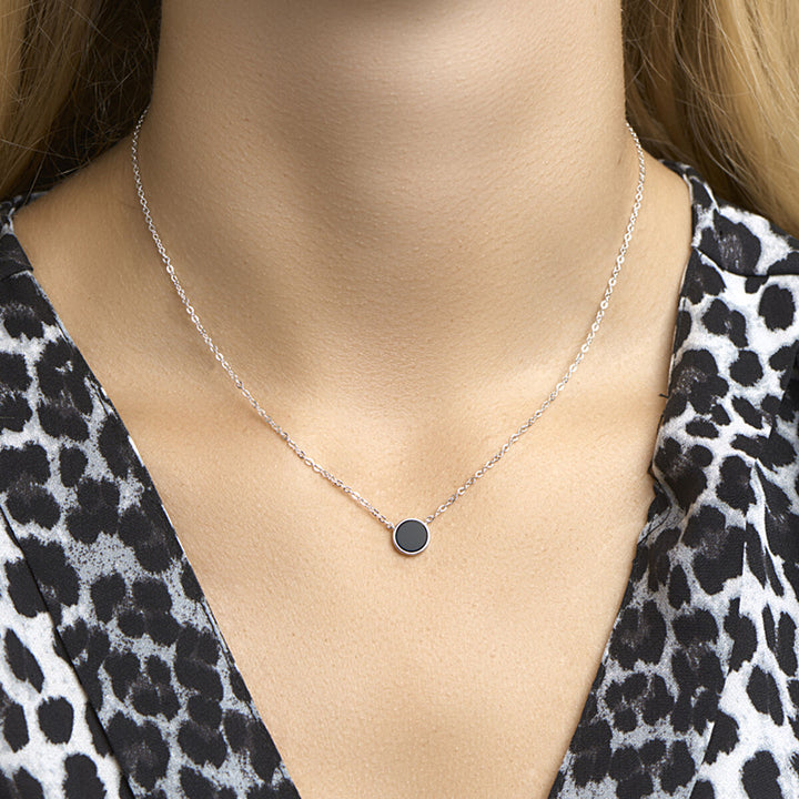 Zilveren ketting dames onyx gerhodineerd