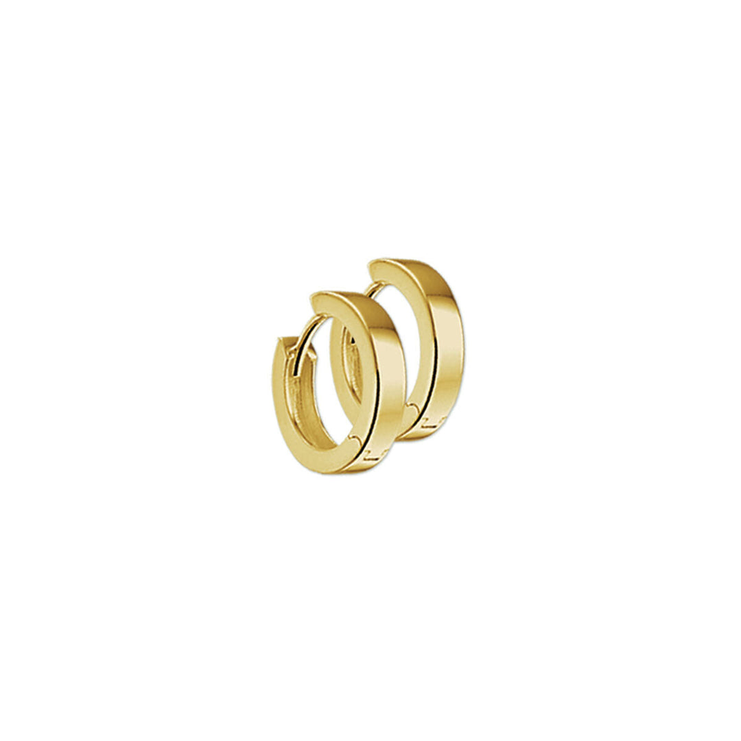 Pendientes de aro planos de 2,5 mm en oro amarillo de 14 quilates.