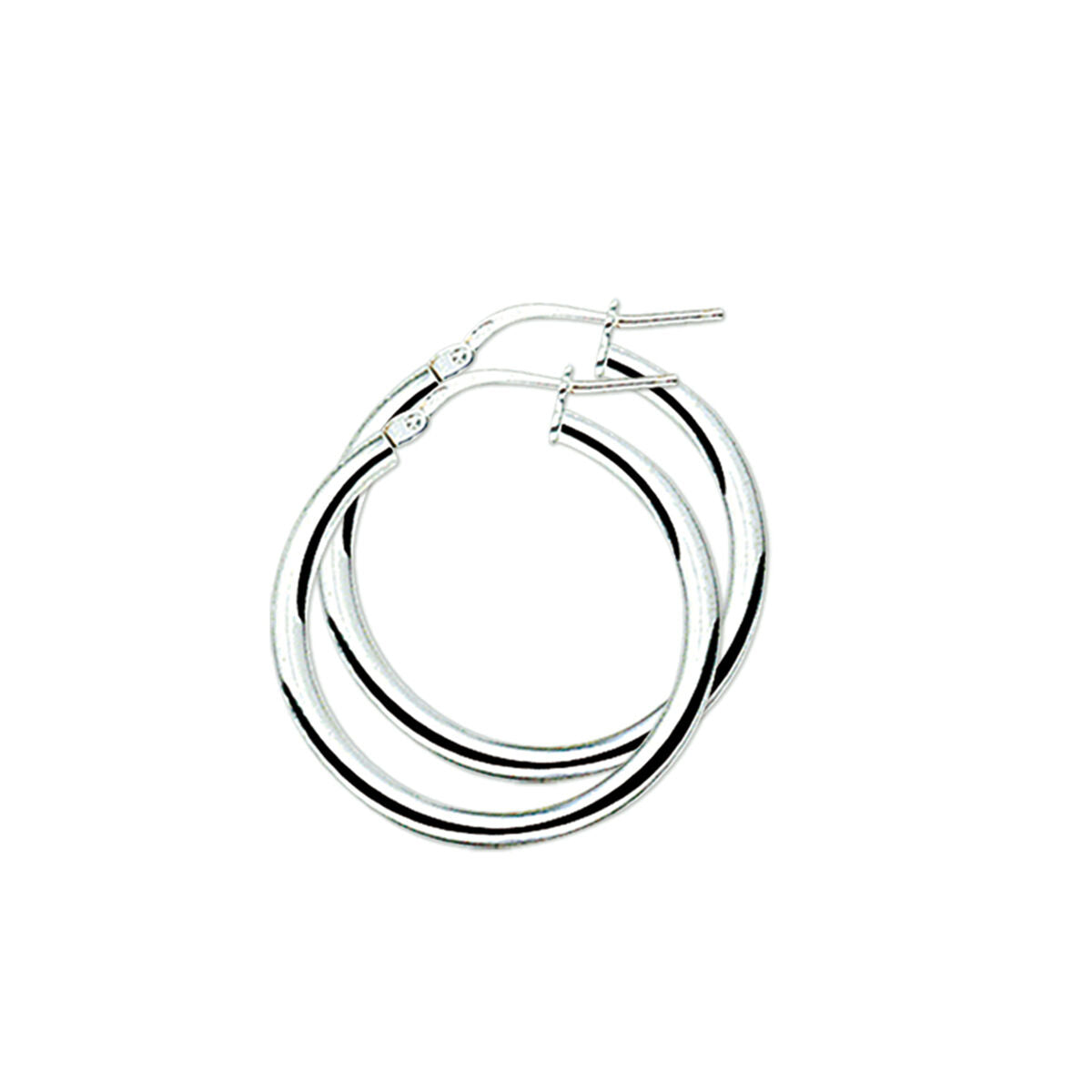 Aros de tubo redondos en plata rodiada.