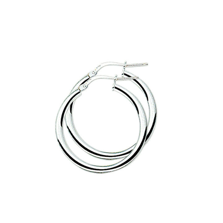 Aros de tubo redondos en plata rodiada.