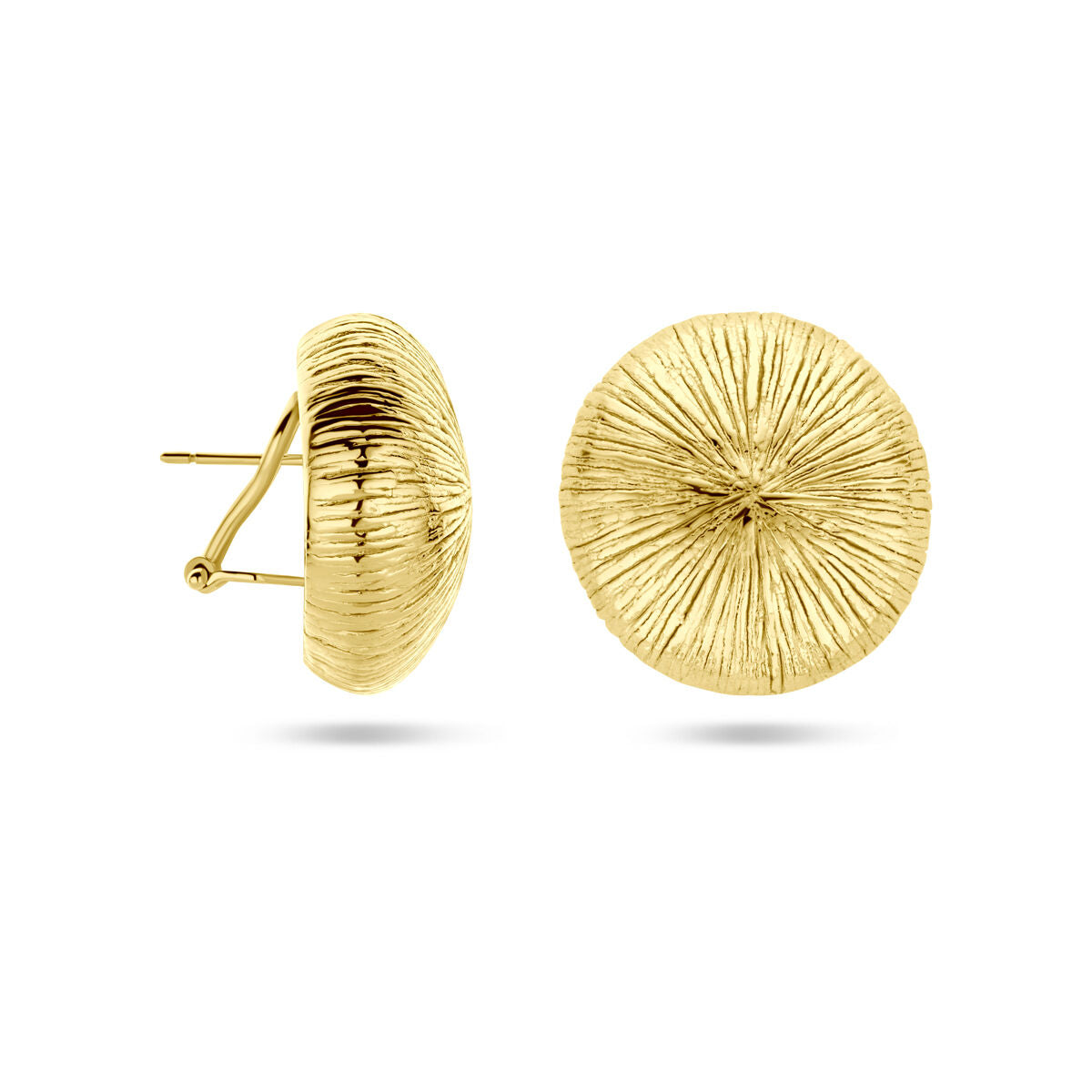 pendientes de botón 25 mm 1 micron plata chapado en oro amarillo