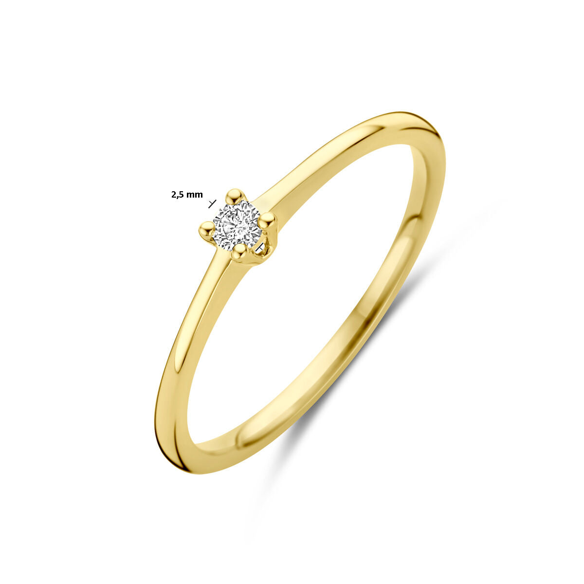 anillo diamante 0.05ct h si 14K oro amarillo