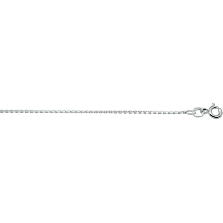 collier anker gediamanteerd 1,1 mm zilver wit