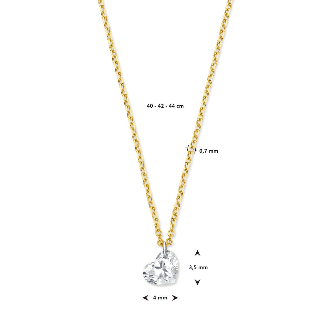 collier hart diamant  40 – 42 – 44 cm 0.20ct g si 18K geelgoud