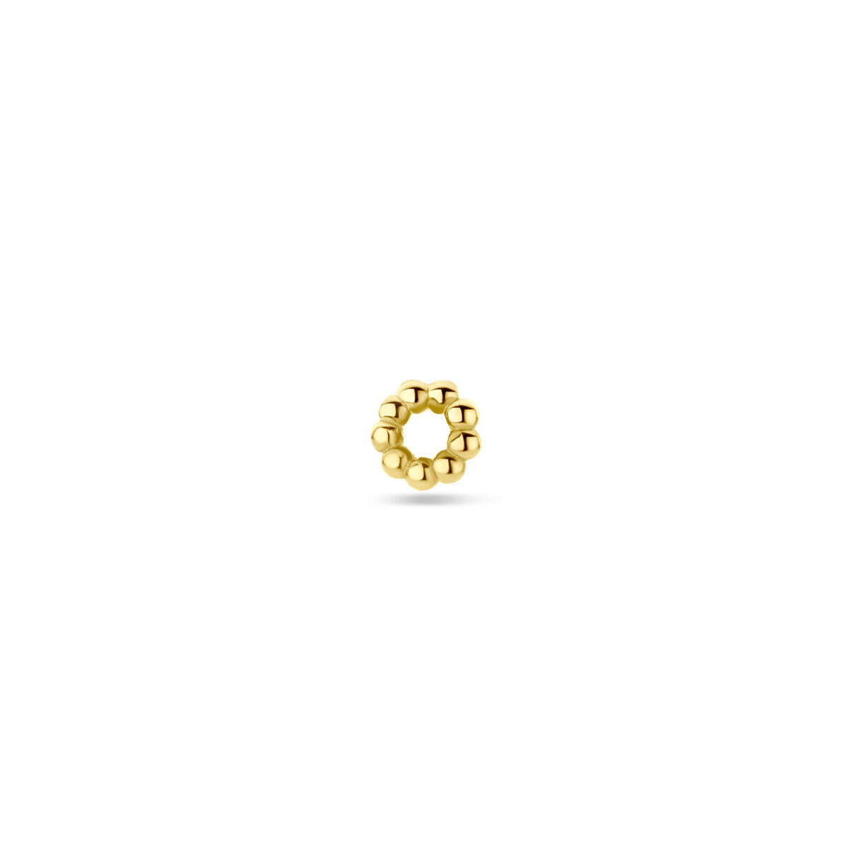 Colgante de aro en oro amarillo de 14K con bolitas de 4,5 mm.