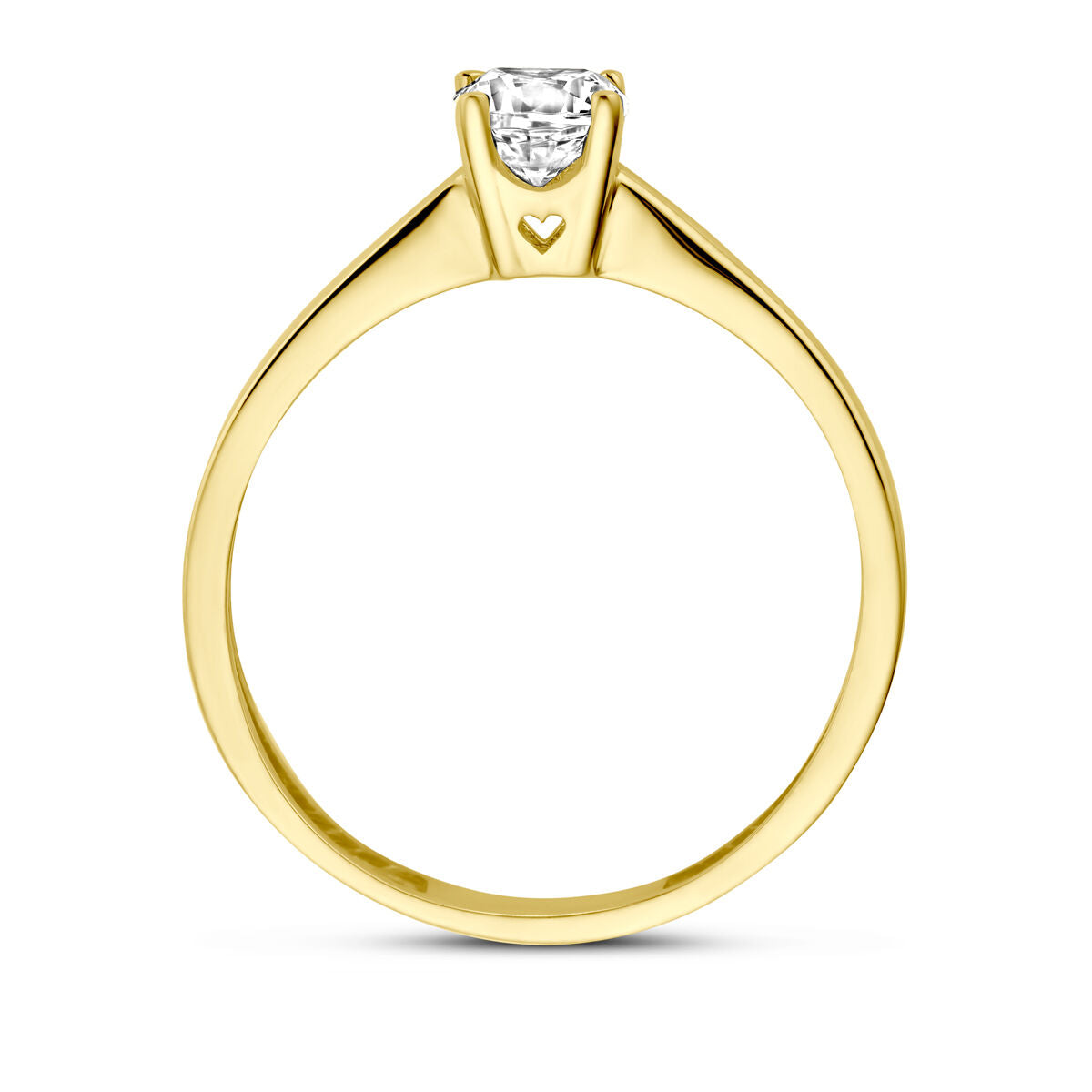 anillo de zircón 14K oro amarillo