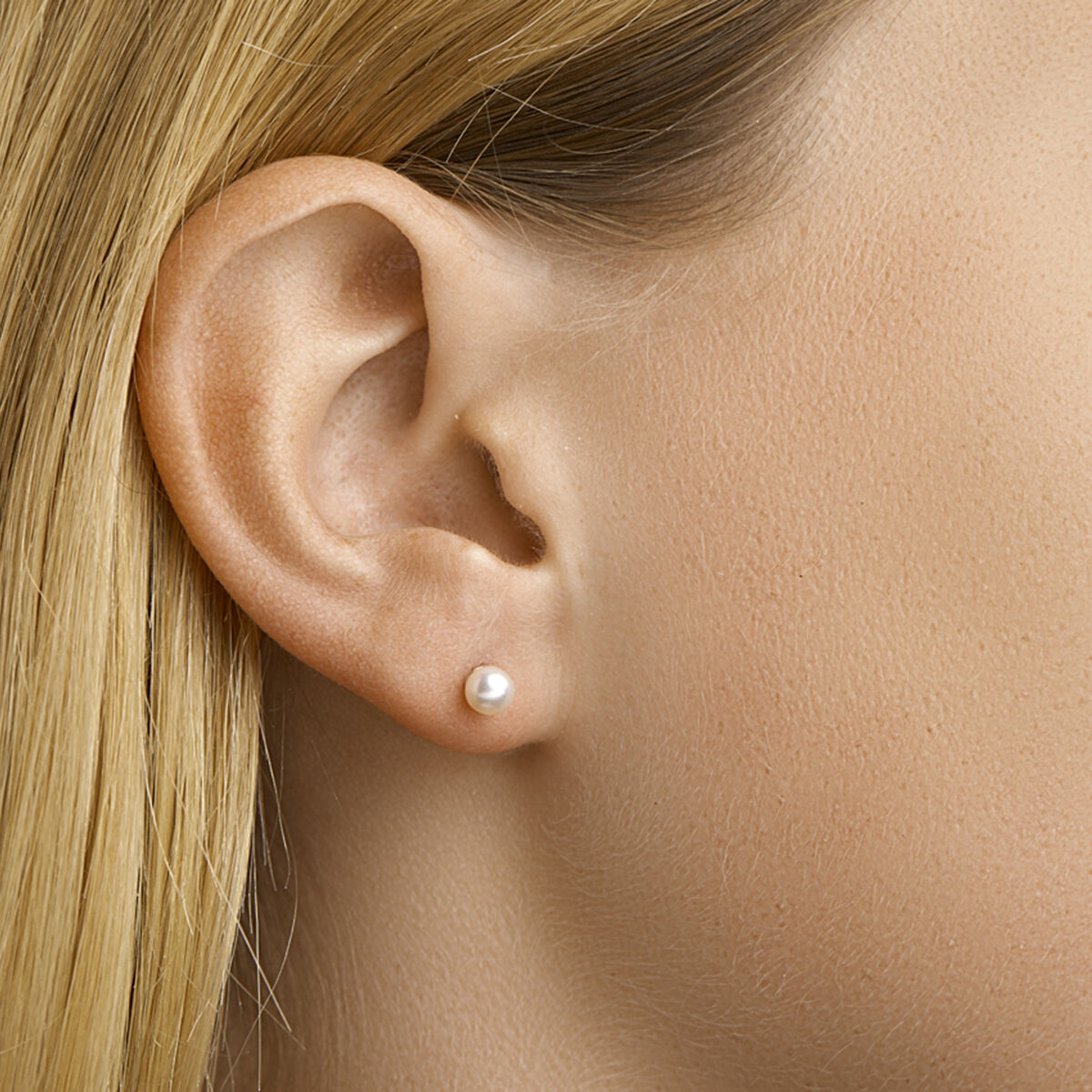 pendientes de botón perla 14K oro amarillo