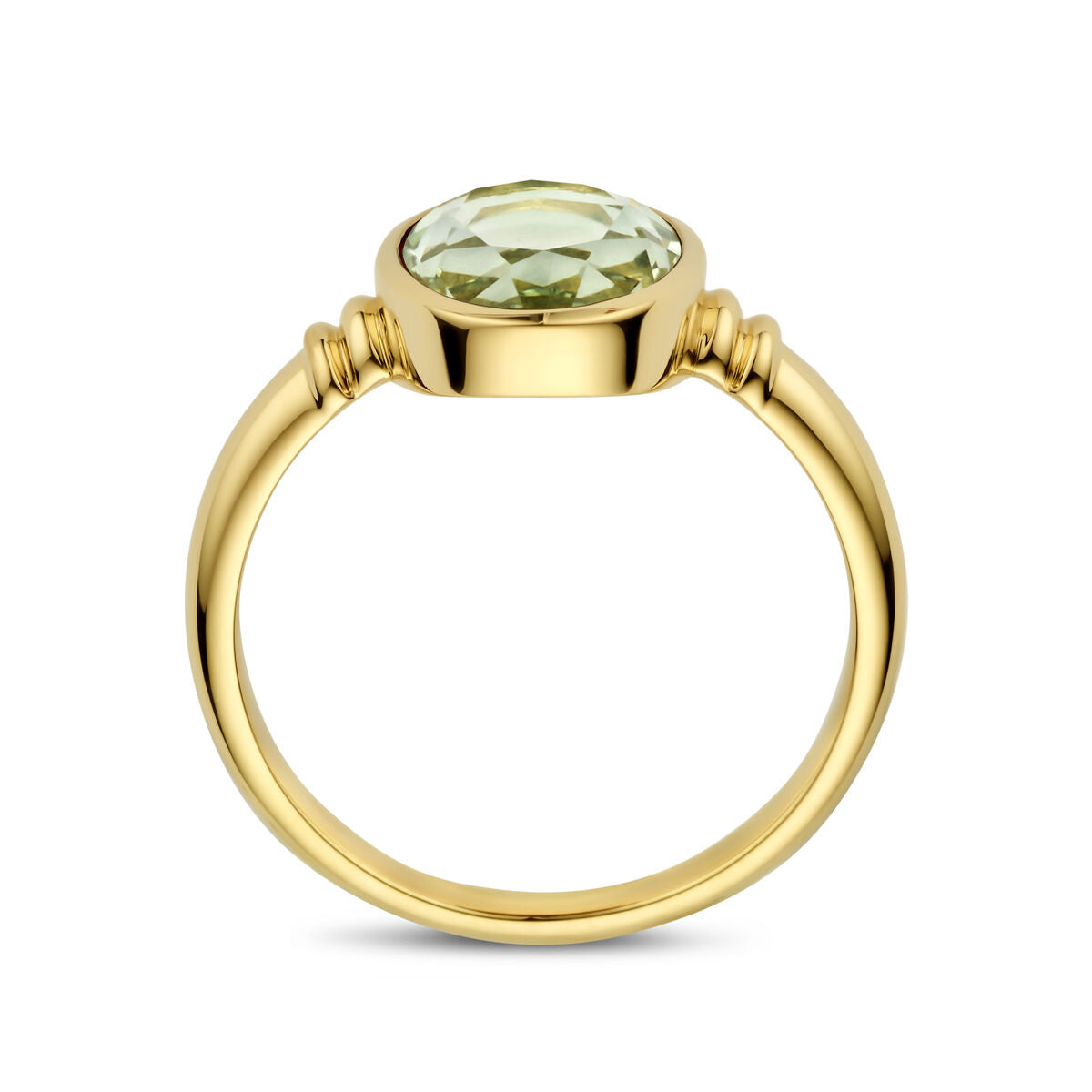 anillo verde amatista 14K oro amarillo