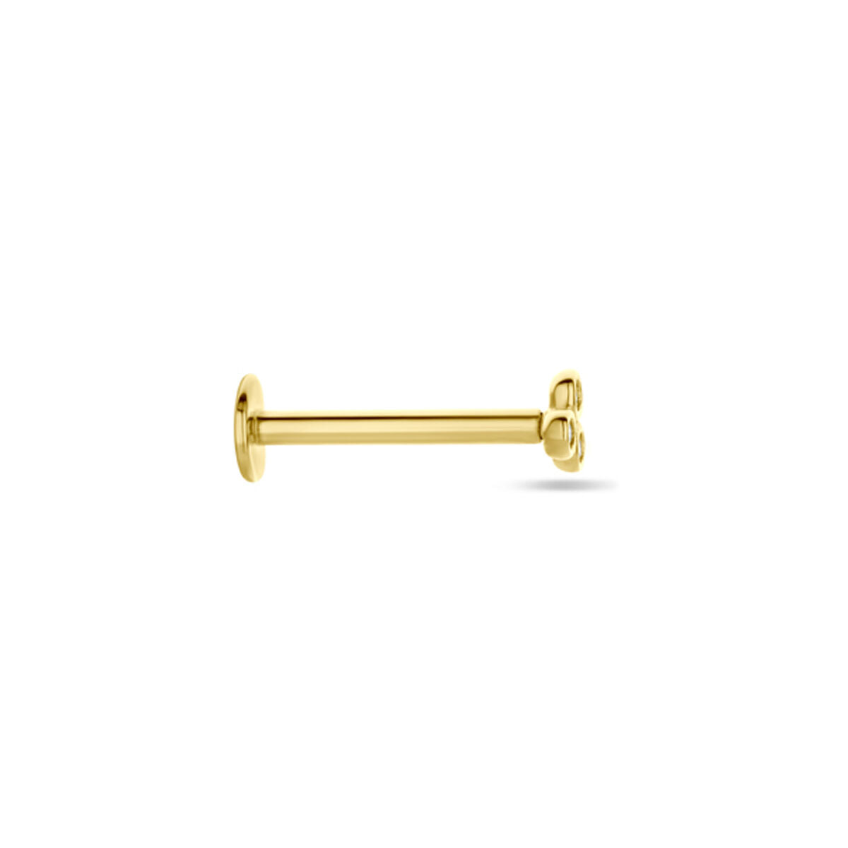 piercing de fondo plano circonita 3 mm 14K oro amarillo