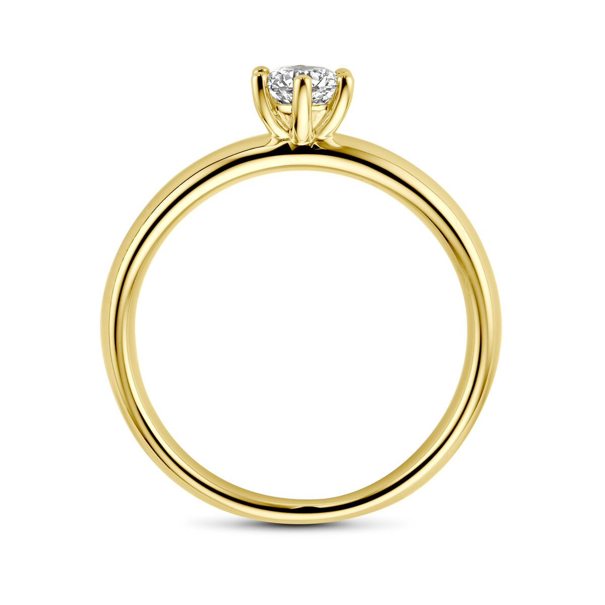 anillo de compromiso diamante 0.33ct h si oro amarillo 14K