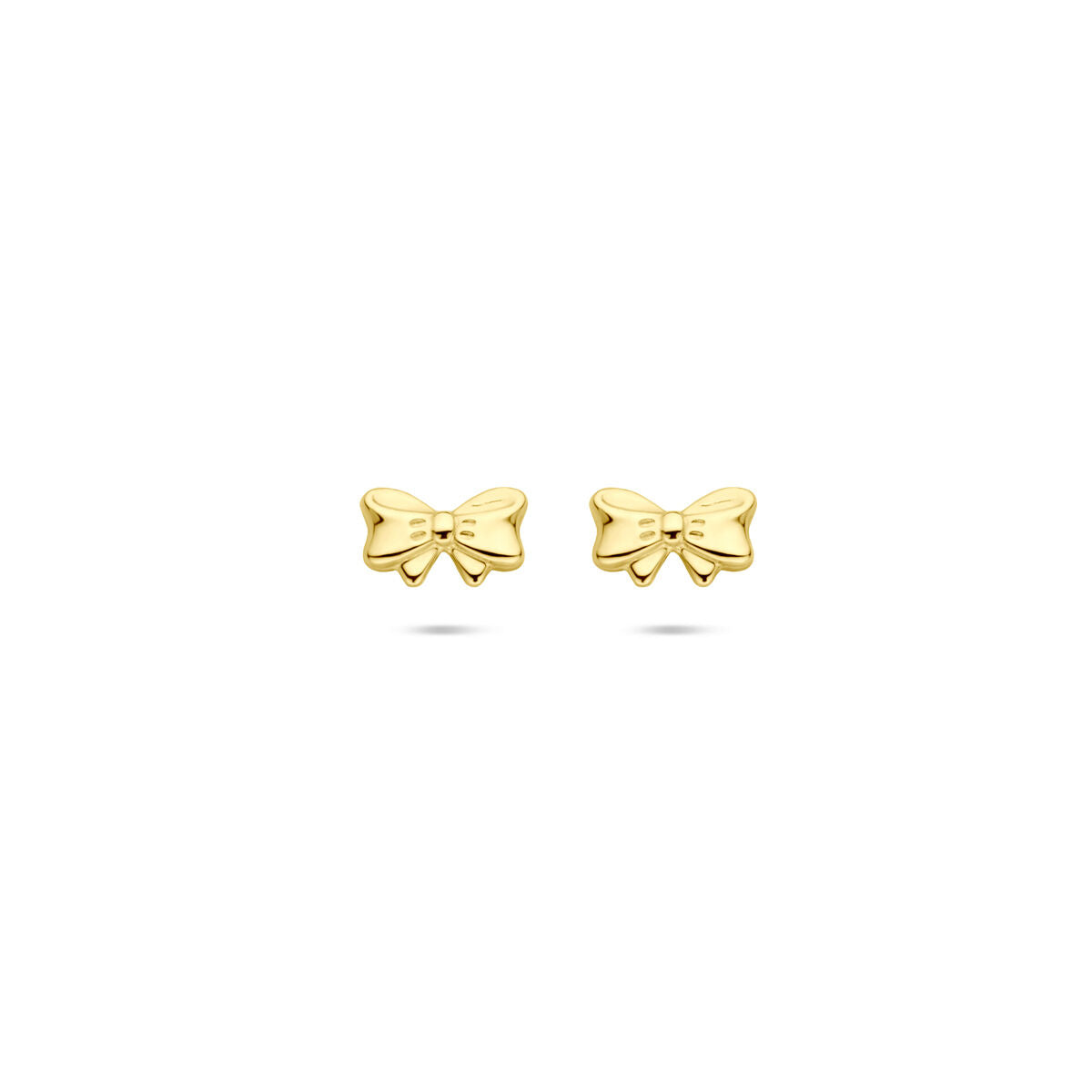 Pendientes de lazo de 5 mm en oro amarillo de 14 quilates.