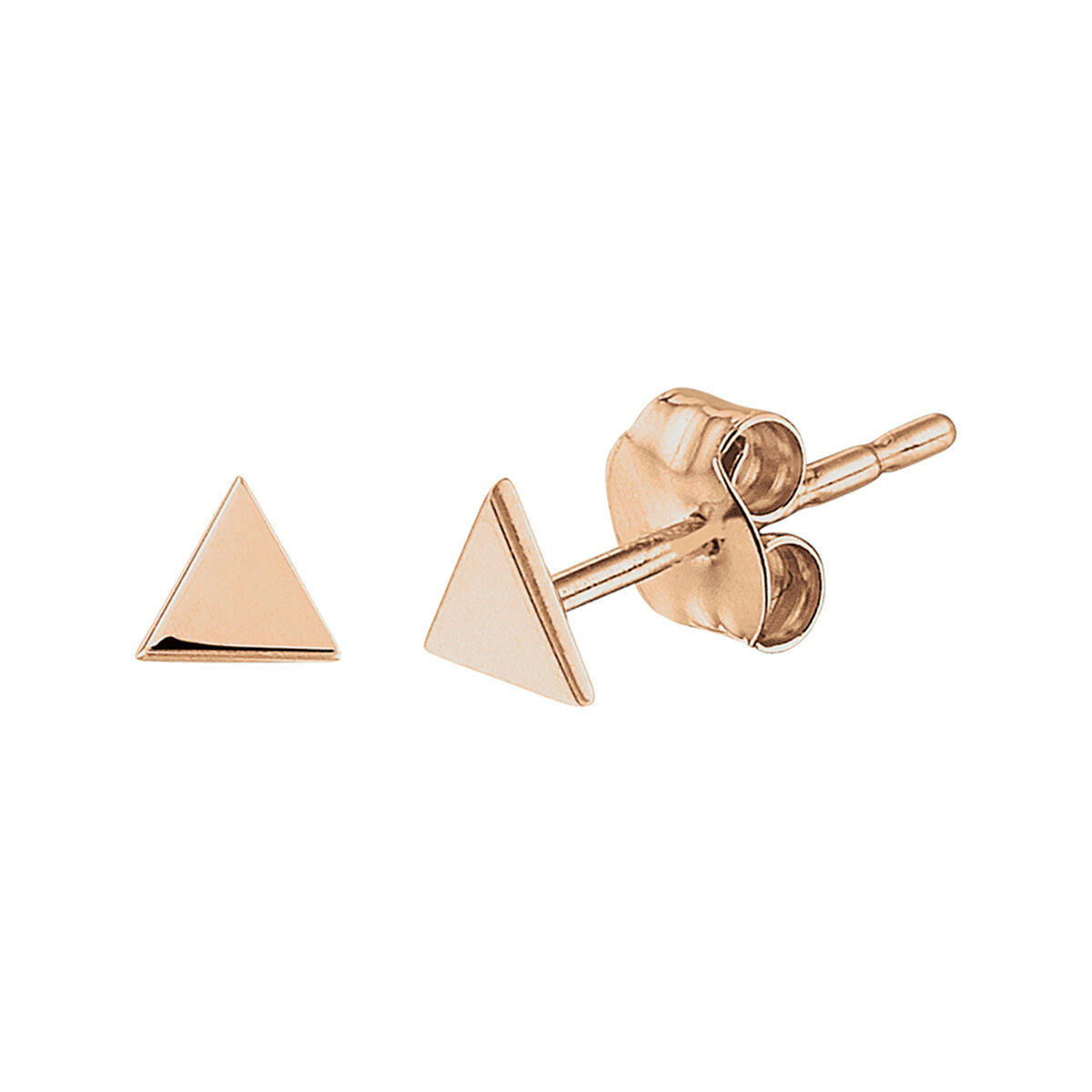 Pendientes de triángulo en oro rosado de 14 quilates.