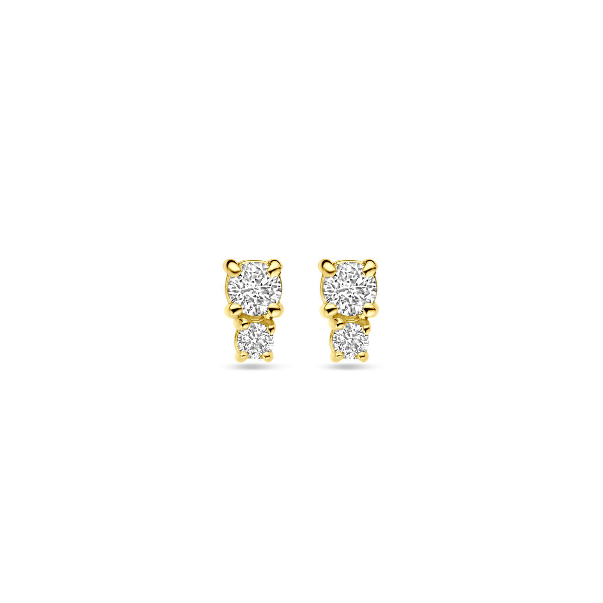 Pendientes de diamante de 0,26 ct (2x 0,13 ct) en oro amarillo de 18K, con un diseño de 5,5 mm.