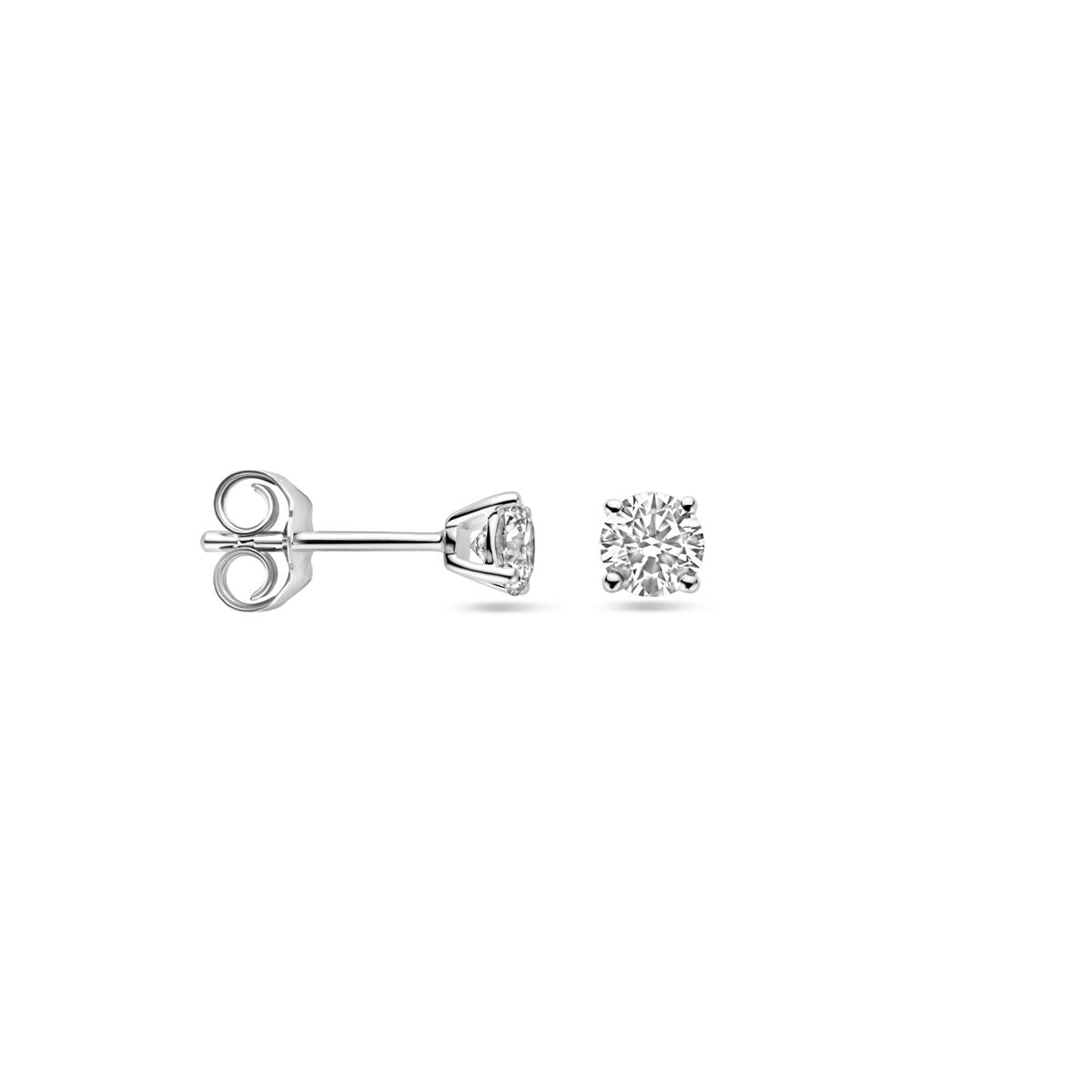 pendientes de botón diamante cultivado en laboratorio 0.5ct (2x 0.25ct) h si 4 mm 14K oro blanco