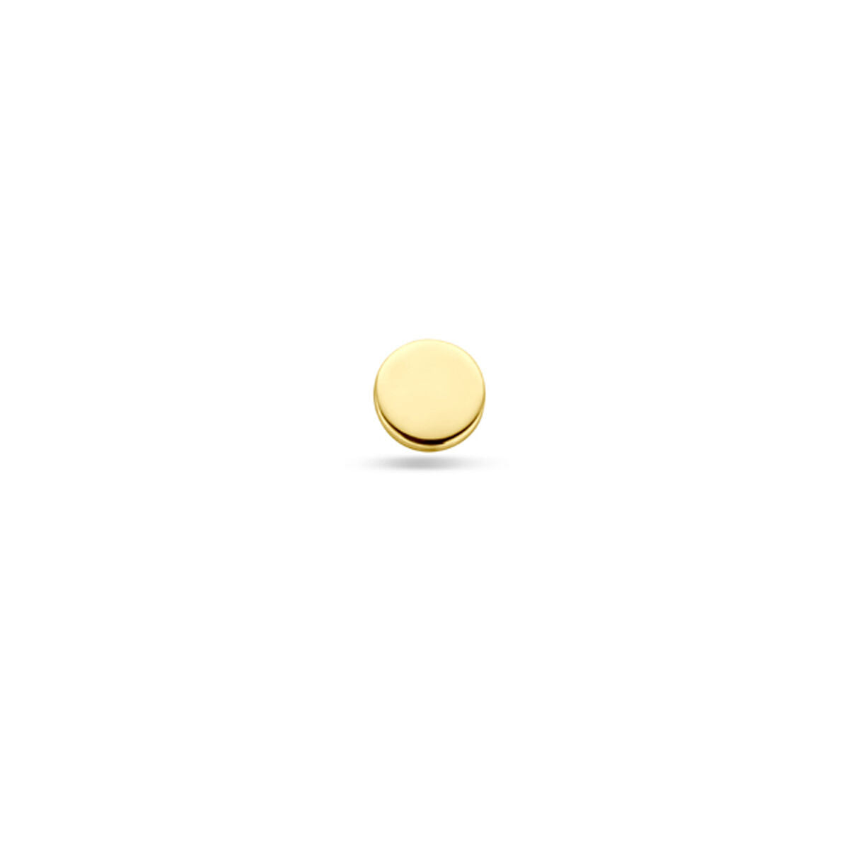 Piercing de 3 mm en 14K de oro amarillo con diseño de fondo plano.