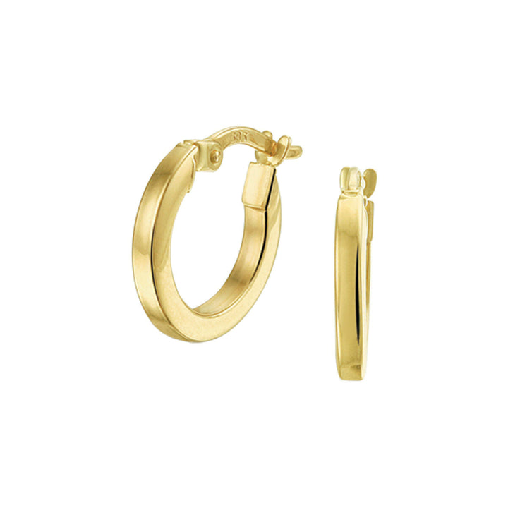 Aros de tubo cuadrado de 14K en oro amarillo de 2.0 mm.