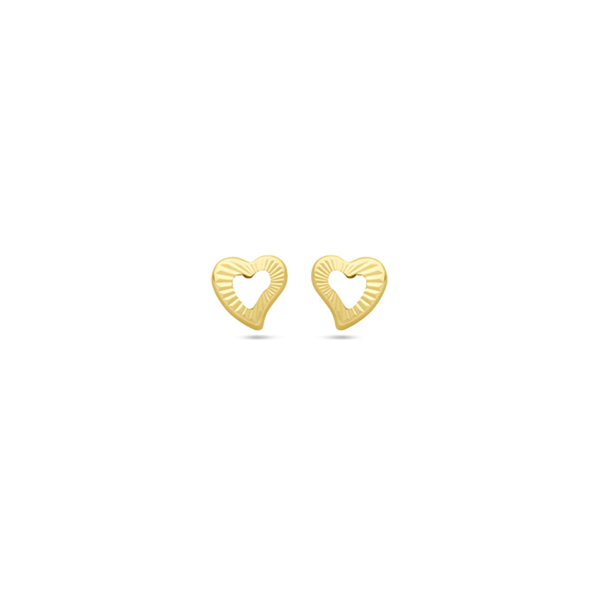 pendientes de botón corazón 4,5 mm 14K oro amarillo