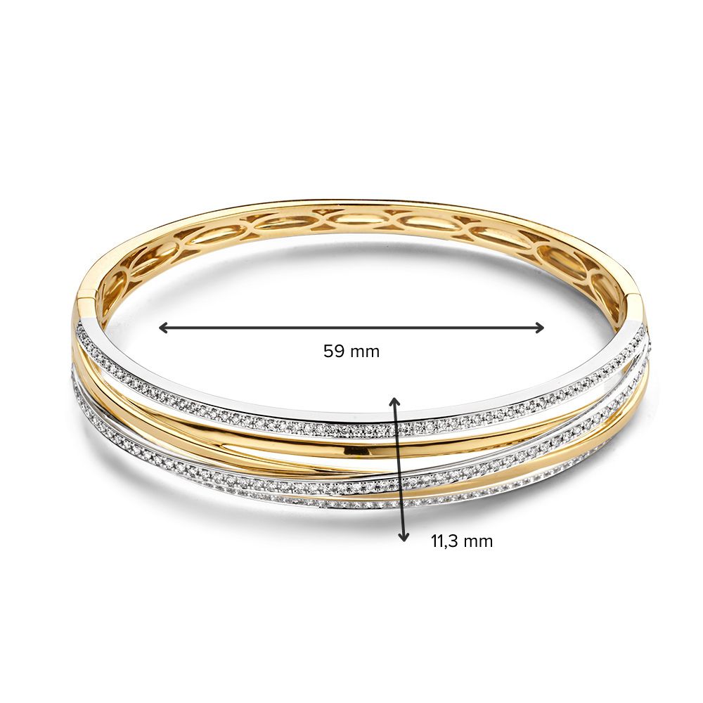 Pulsera de oro de lujo con 1.03 quilates de diamante – oro amarillo/blanco de 14 quilates, calidad H/SI-1