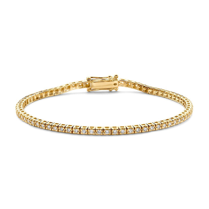 Geelgouden Tennisarmband met Diamanten – 14 Karaat Goud, 1.04 Karaat Diamant, Elegante Armband voor Dames