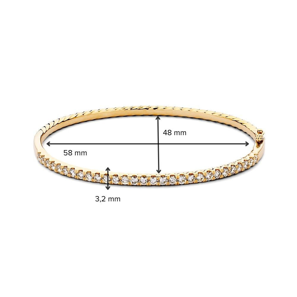 Pulsera de lujo de mujer en oro amarillo con diamantes – 14 quilates de oro, 1.56 quilates de diamante