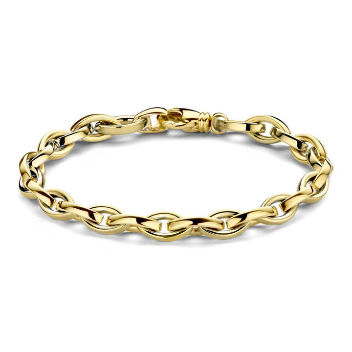 Geelgouden Schakelarmband met Luxe Sluiting – 14 Karaat Goud, 20 cm, Elegante Armband voor Dames