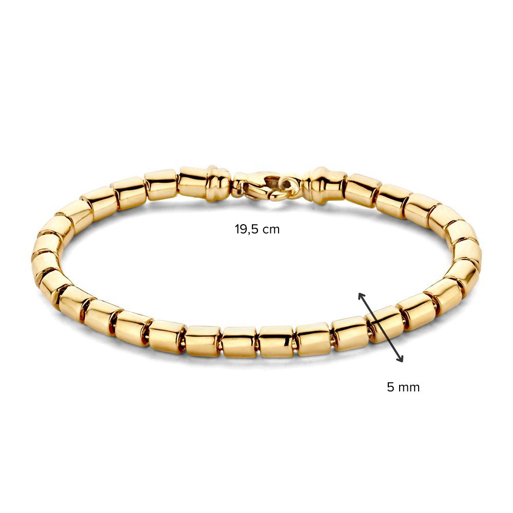 Pulsera de oro amarillo clásica con cierre de langosta de lujo, 14 quilates, 11,2 gr, 19,5 cm
