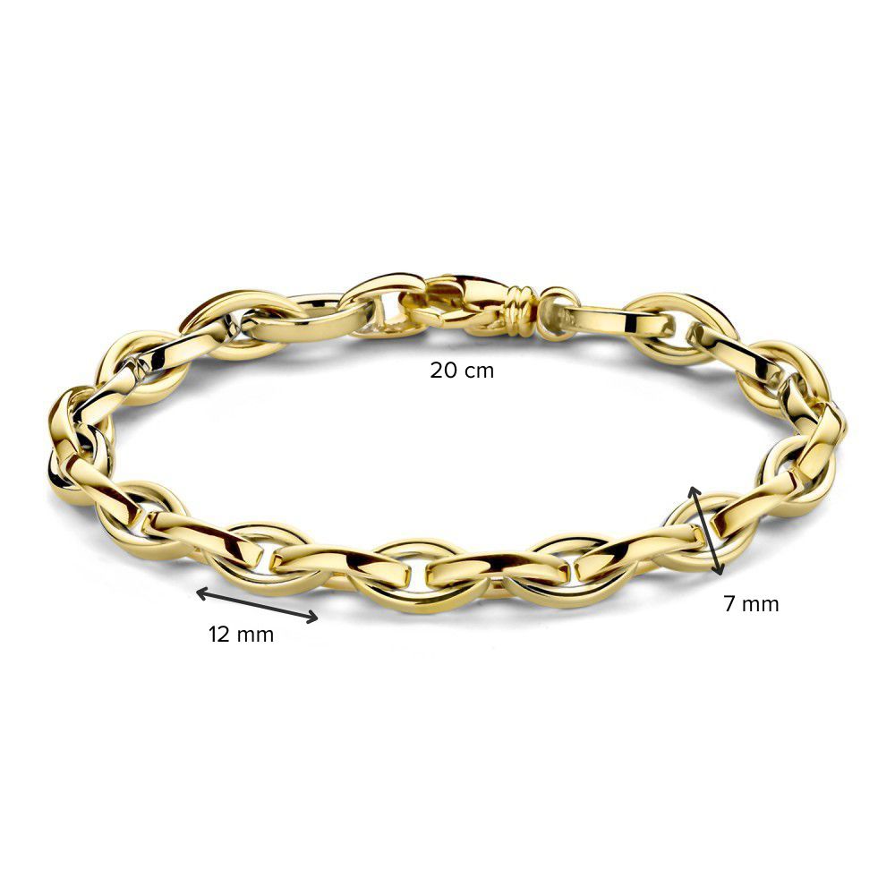 Pulsera de oro amarillo con cierre de lujo – 14 quilates, 20 cm, pulsera elegante de mujer