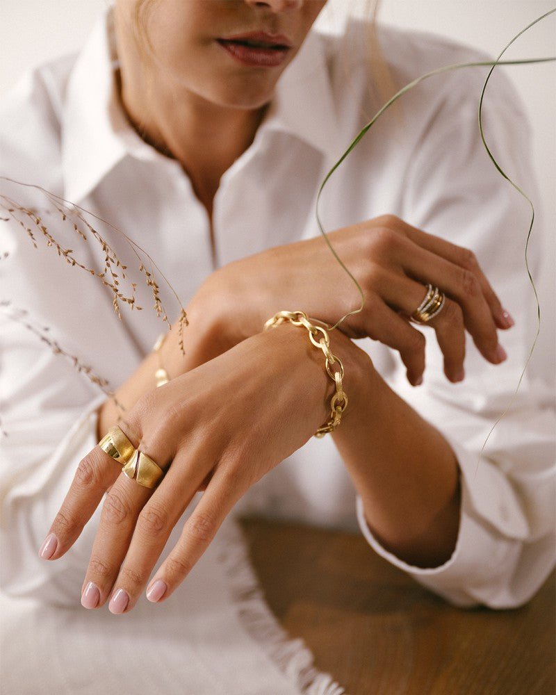 Pulsera de oro amarillo con eslabones ovalados – Van der Kooij Joyería de Lujo