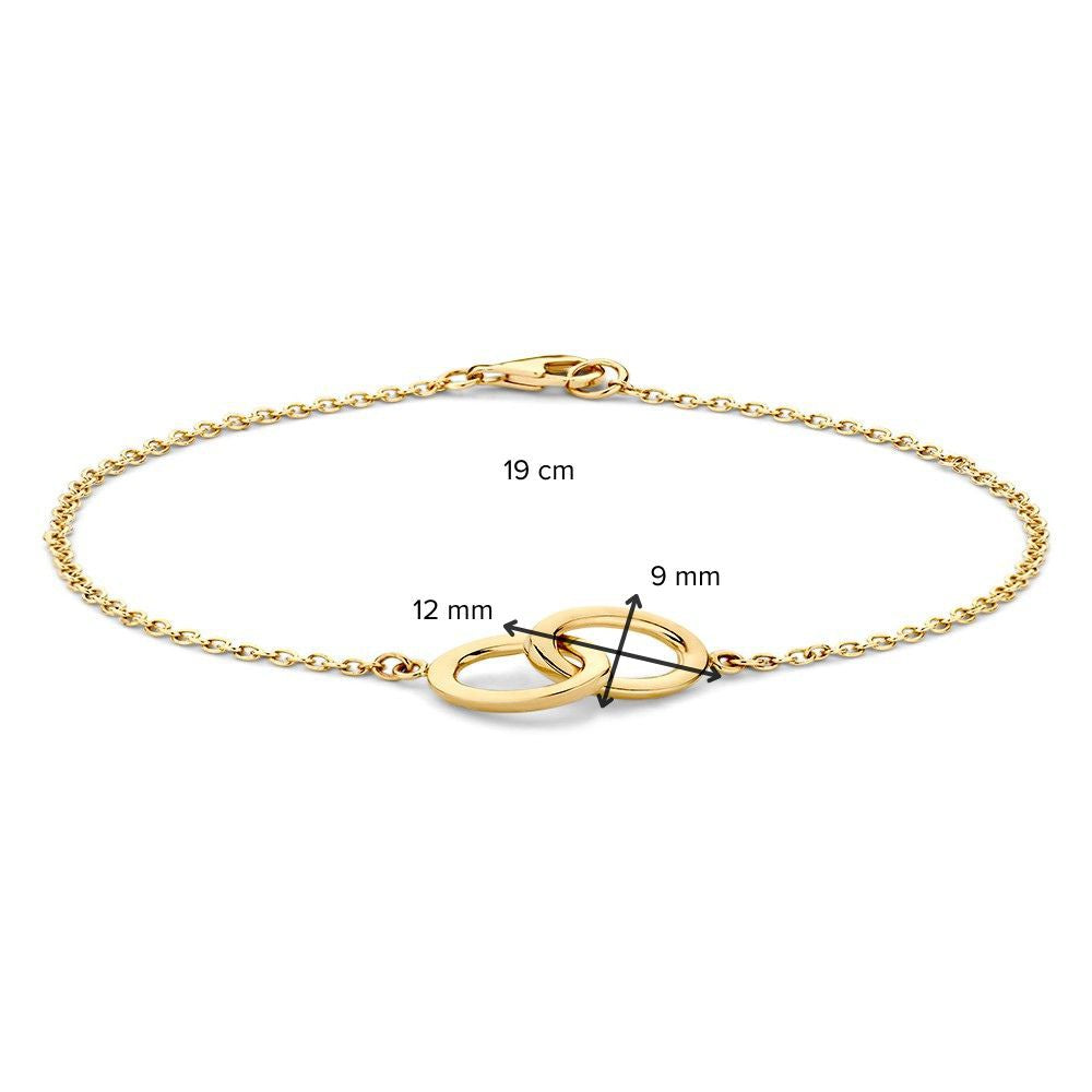 Pulsera de oro con eslabones ovalados conectados - lujo de 14 quilates para de mujer