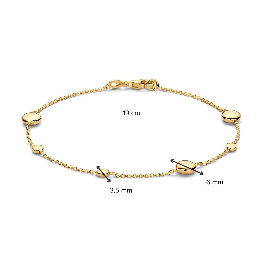 Pulsera de oro amarillo con elementos redondos – 14 quilates