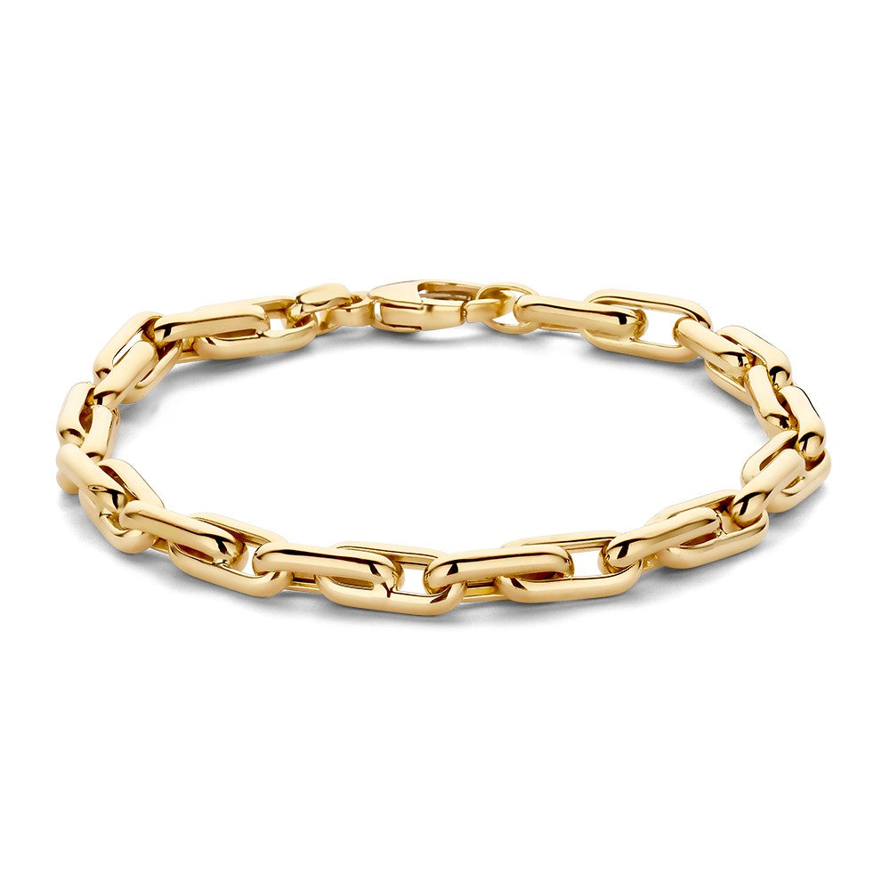Pulsera de eslabones en oro amarillo brillante.