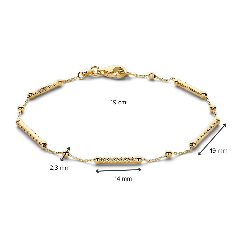 Elegante Pulsera de Oro Amarillo 14 Quilates, 2,2 gr, 19 cm – Atemporal y Refinada