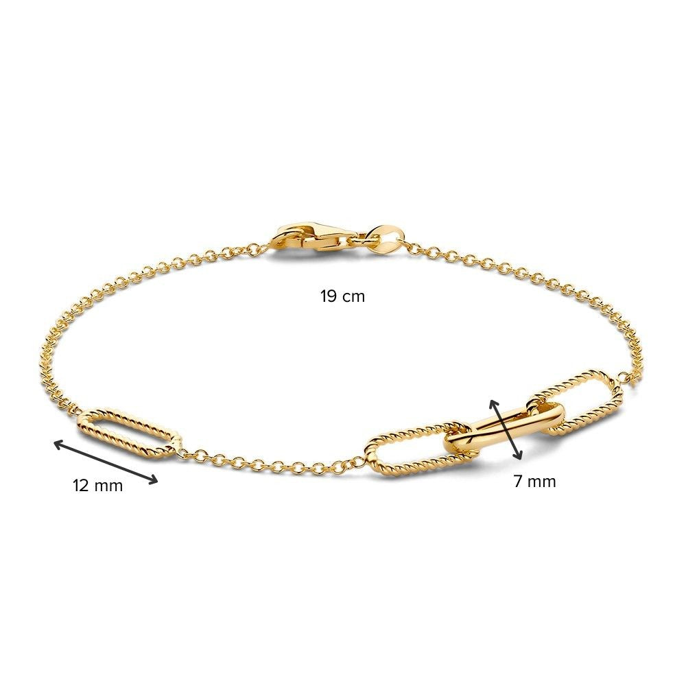 Pulsera de oro amarillo de 14 quilates, 2,8 gr, 19 cm – Atemporal y elegante