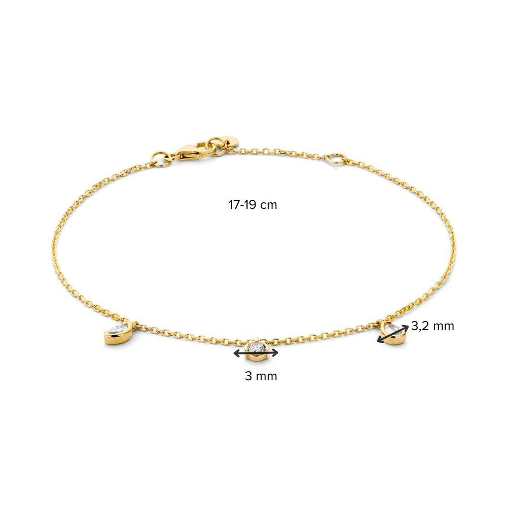 Pulsera oro amarillo brillante 0,24 crt.