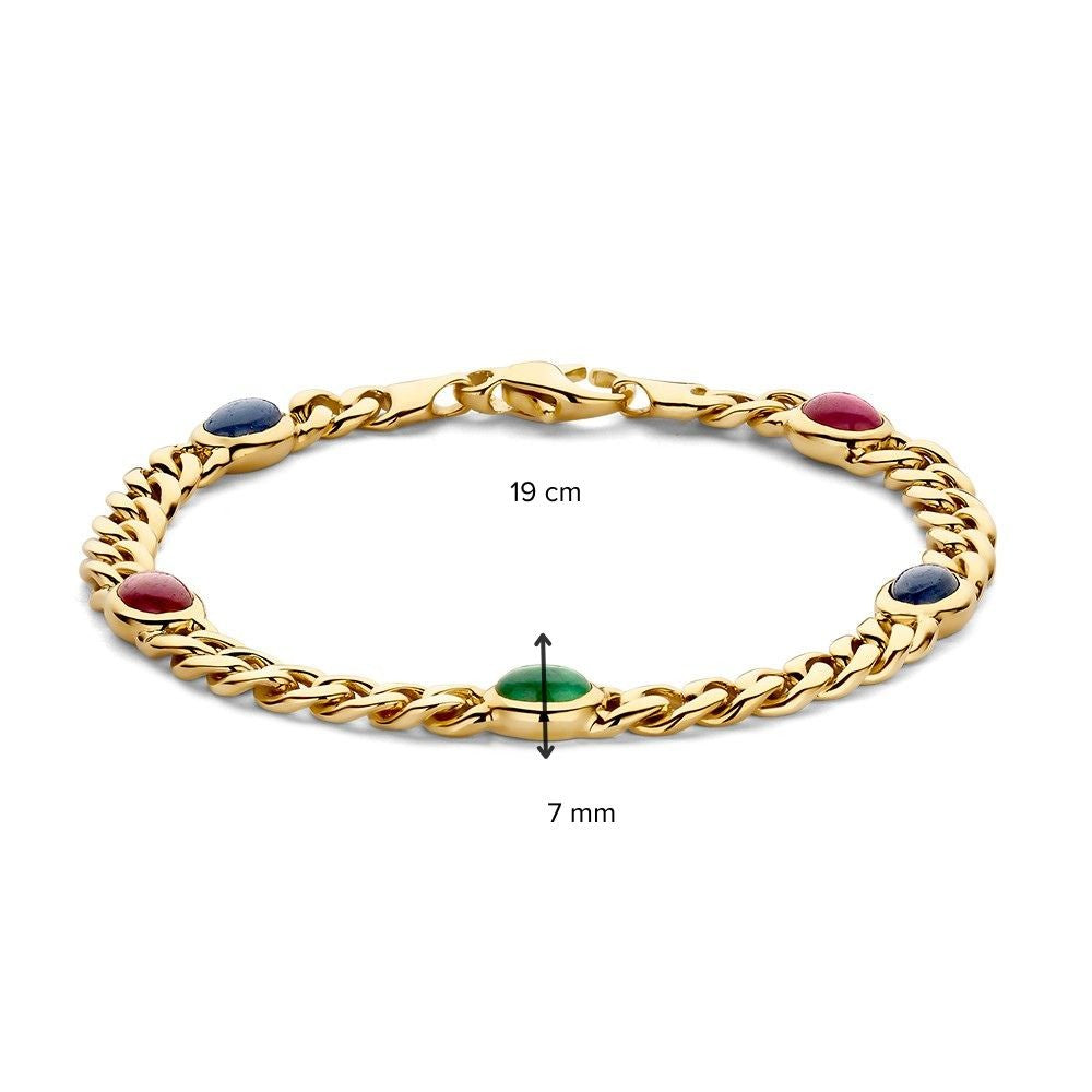 Pulsera oro amarillo con piedra preciosa