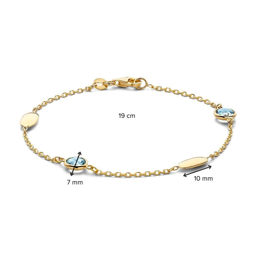 Pulsera oro amarillo piedra preciosa