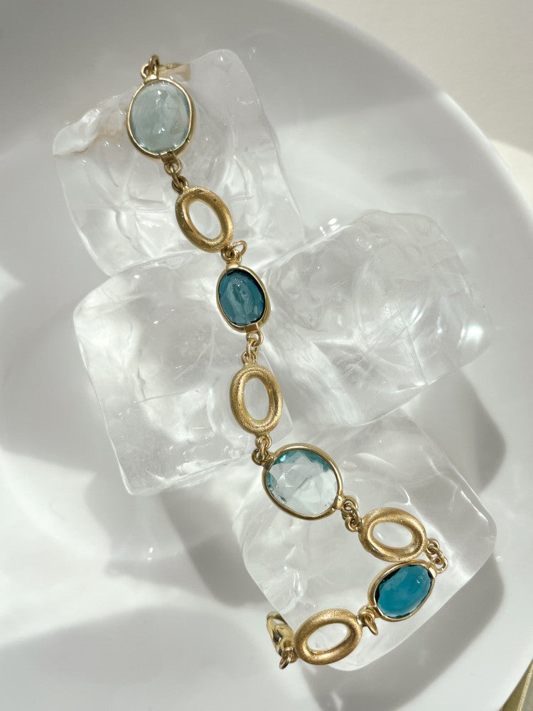 Pulsera oro amarillo con piedra preciosa