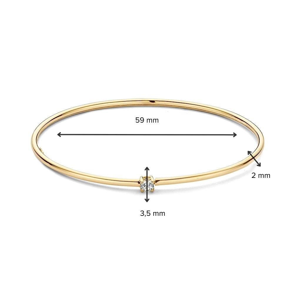 Pulsera de oro amarillo con circonitas – 14 quilates de mujer 19 cm