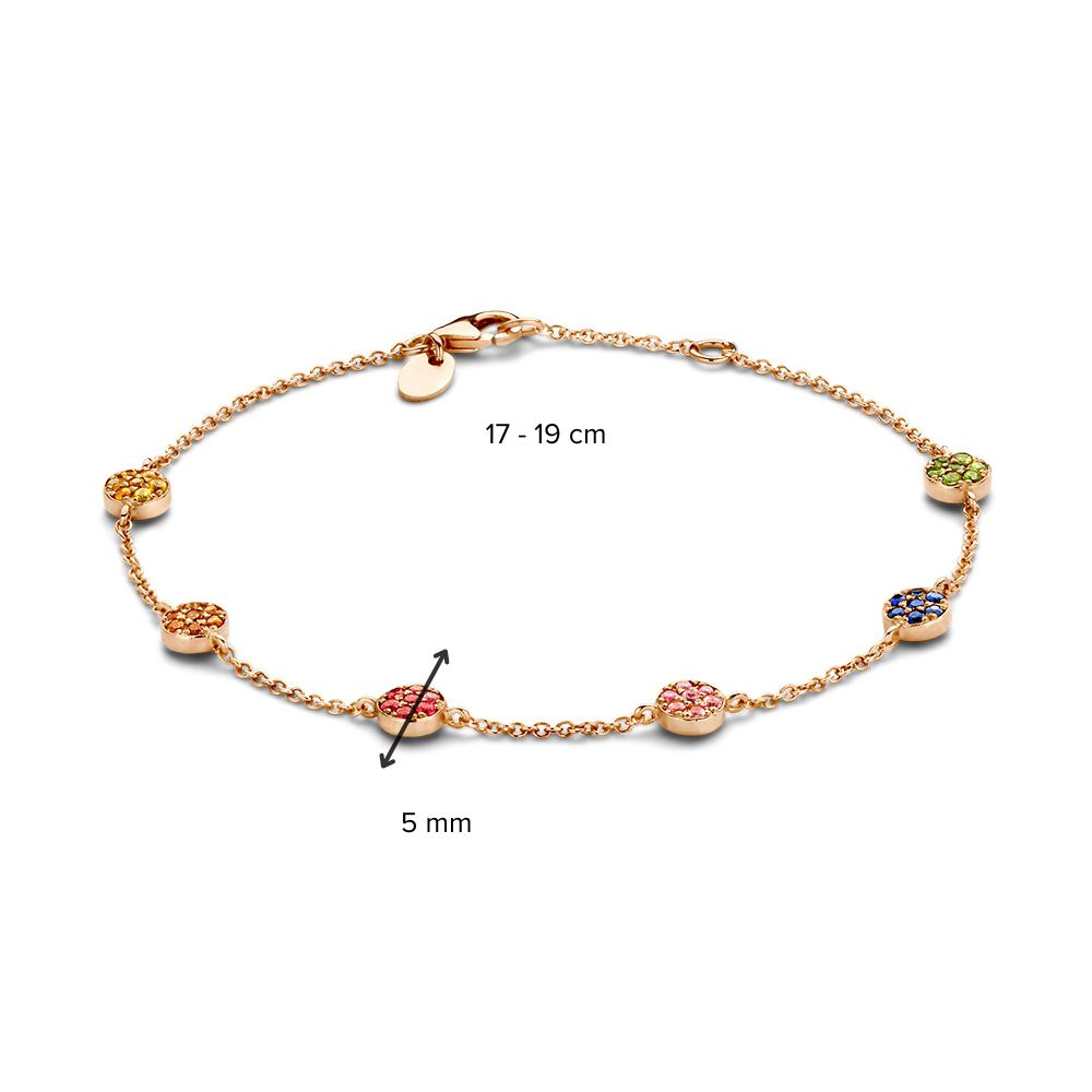 Pulsera de oro rosa con zafiros arcoíris – Van der Kooij Joyería de Lujo