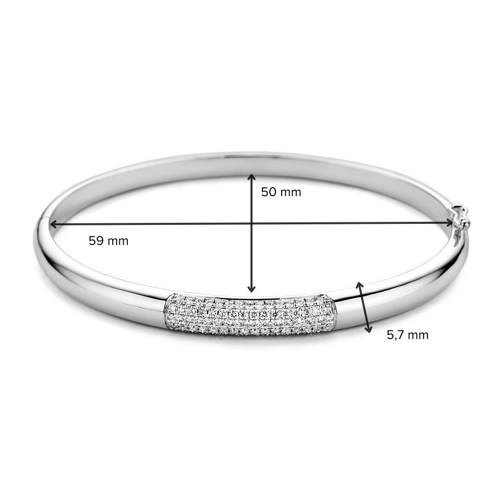 Pulsera de oro blanco con diamantes 0.72 crt - Accesorio de lujo de mujer 14 quilates